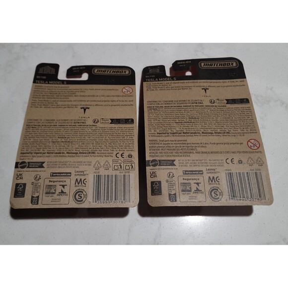 Matchbox Tesla Model S New 2024 Lot of 2 RED WHITE Diecast Cars Elon Musk SpaceX - Picture 4 of 7